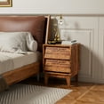thumbnail image 1 of 2 Set Nightstands, Vintage Style with Bevel Design, Mid Century Modern Nightstands for Bedroom, Made of MDF, 1 of 11