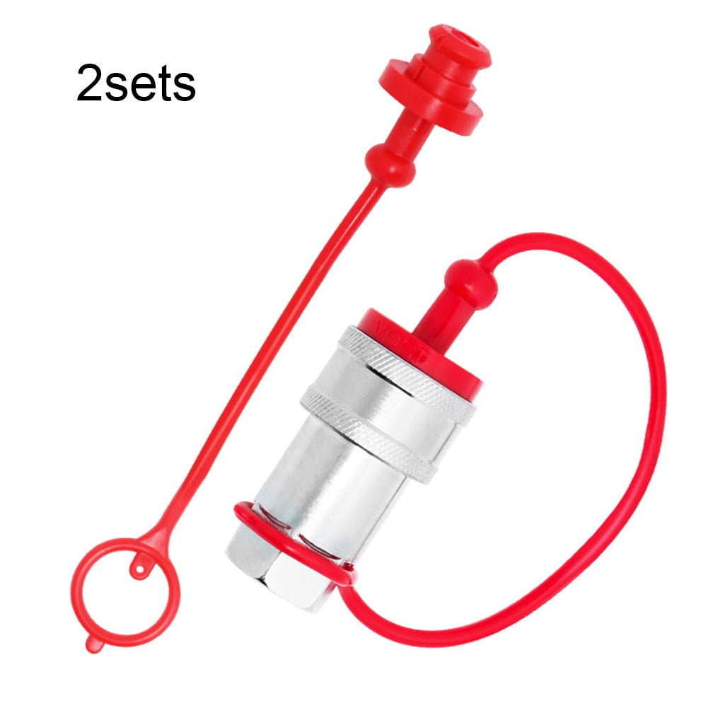 2 Set Of Hydraulic Quick Couplings Quick Connect Coupler Cap With Dust