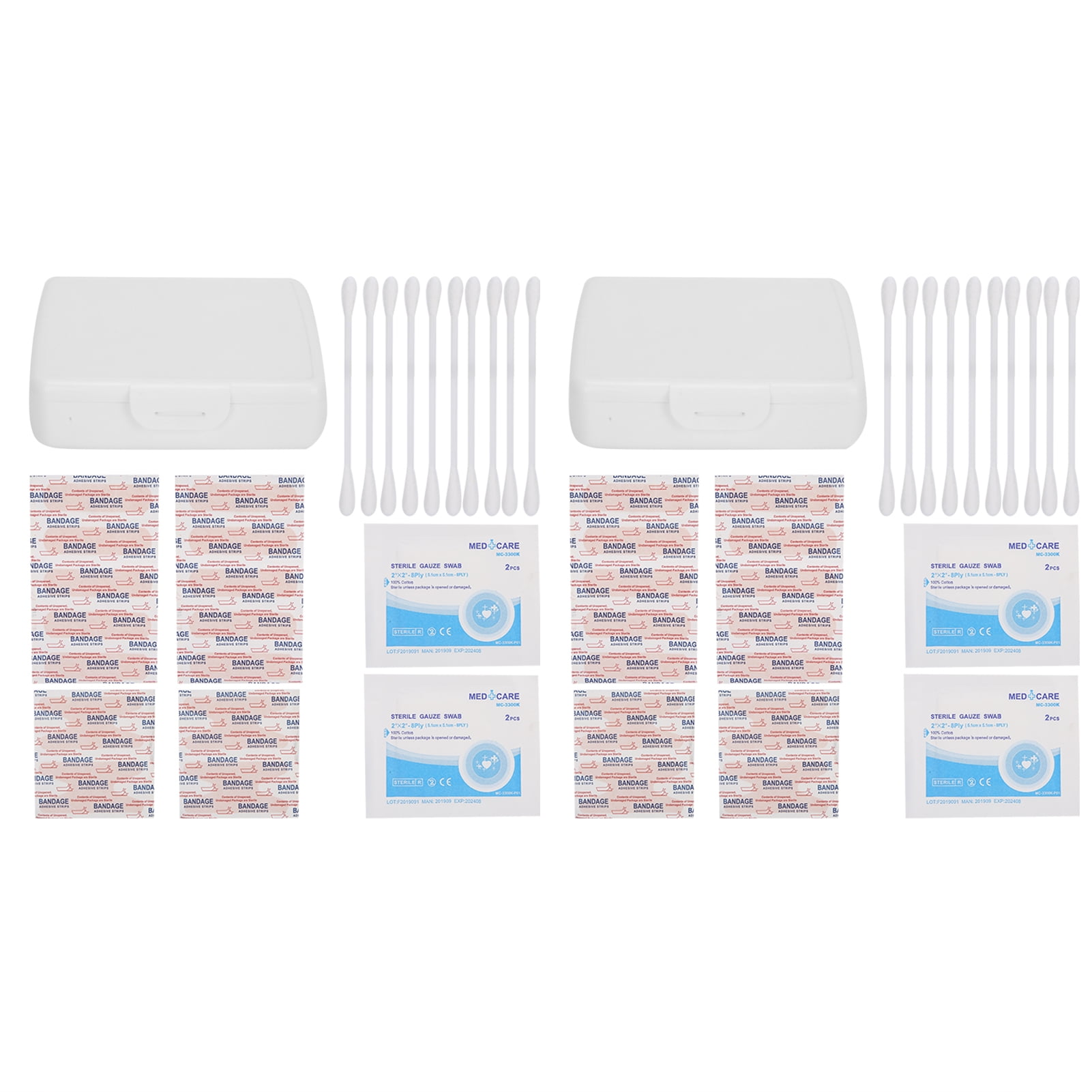 2 Set Outdoor Home Emergency Aid Kit Adhesive Bandage Gauze Tape Wound