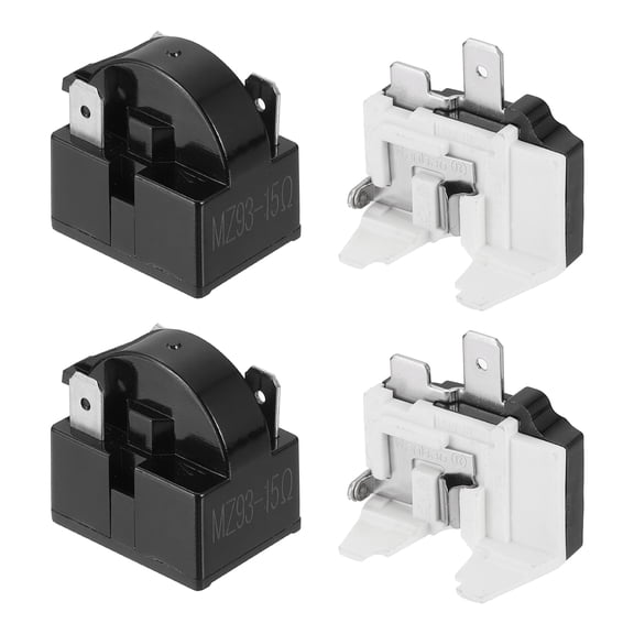 2 Set PTC Refrigerator Starter Relay 15 Ohm 3 Pin and 1/6HP Overload Protector QP2-MZ93