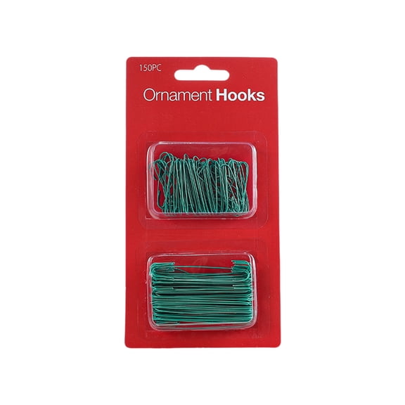 2 Set Pack Christmas Ornament Hooks - Ornament Hanger for Christmas - Essential Hooks for Ornament Hangers (150 Pack/Set, Green)