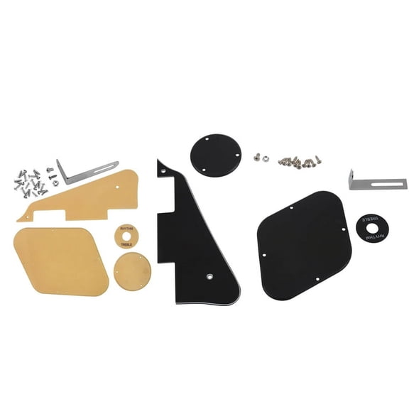2 Set Pickguard /Cavity /Switch Covers/Pickup Selector Plate /Bracket/Screws for LP Style Guitar Replacement, 1 Set Cream+Silver & 1 Set Black