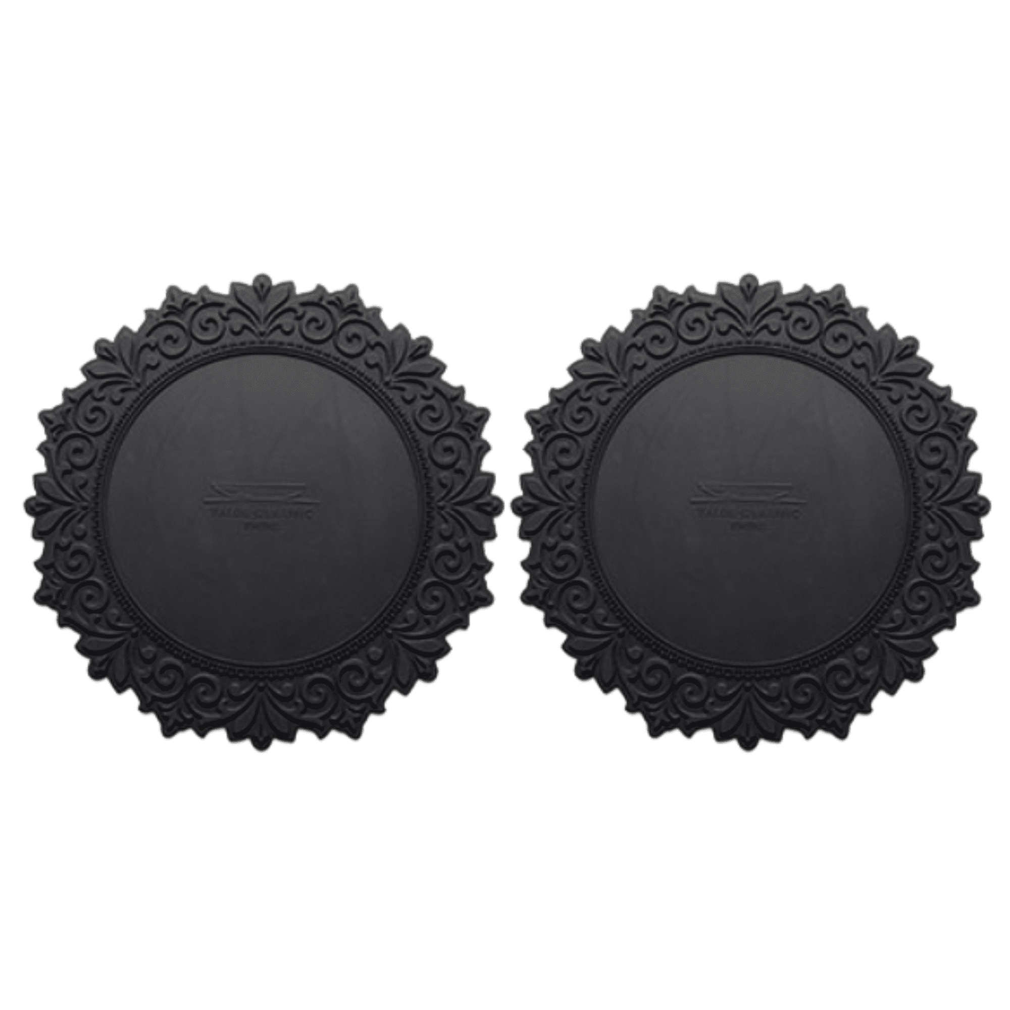 2 Set, Premium 14" Silicone Placemat – Heat-Resistant, Non-Slip & Waterproof – Easy to Clean, Dishwasher Safe Table Mat for Dining & Kitchen (Black)