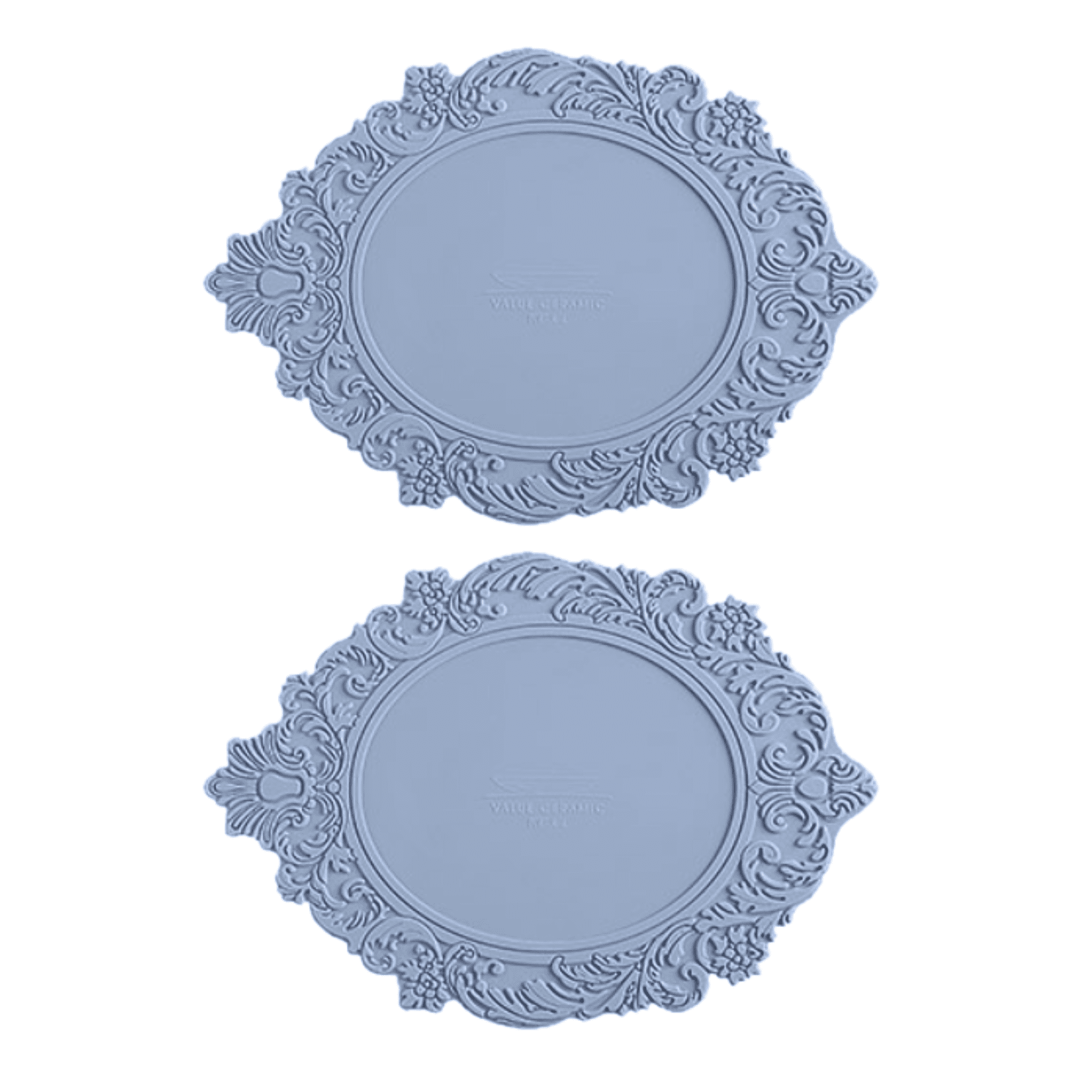 2 Set, Premium 18" Silicone Placemat – Heat-Resistant, Non-Slip & Waterproof – Easy to Clean, Dishwasher Safe Table Mat for Dining & Kitchen (Blue)