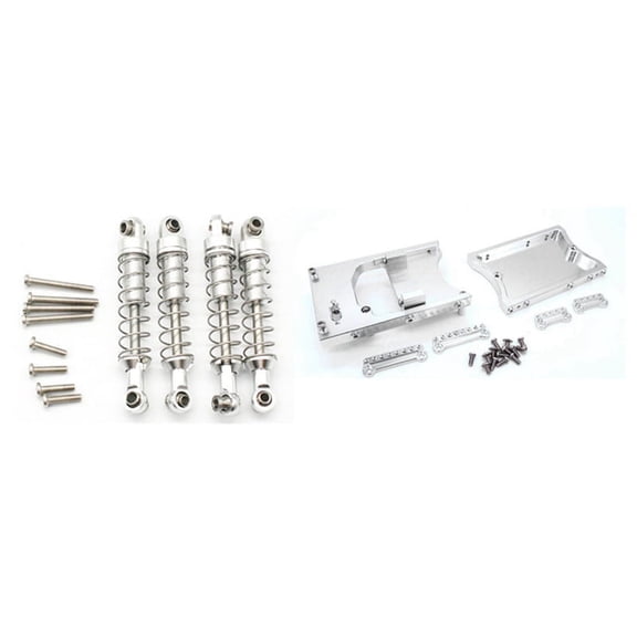 2 Set RC Car Part: 1 Set Metal Damper & 1 Set Metal Steering Fixed Mount Bracket Beam
