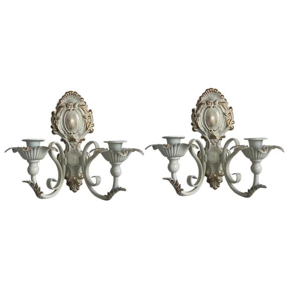 2 Set Retro Hanging Candelabra Party Decoration Wall Candle Sconces Iron Construction for Dining Room