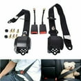 thumbnail image 1 of 2 Set Safety Belt 3 Point Seat Belt, Retractable Seat Strap, Adjustable Car Seat Lap Belt Universal for Cars Trucks Black, 1 of 12