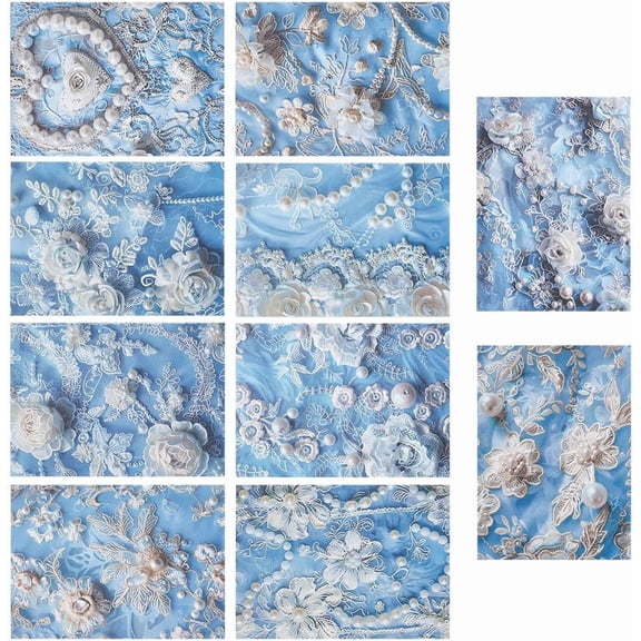 2 Set Scrapbook Paper Pad for DIY Album Scrapbook Greeting Card Background Paper Sky Blue 140x100x0.1mm handmade