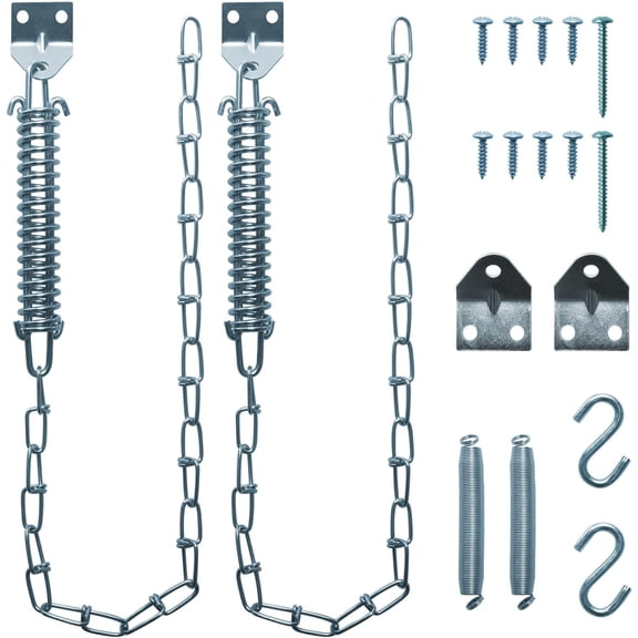 2 Set Screen Door and Storm Chain Stop, Windproof Heavy Duty Hardware for Most Doors (Silver)