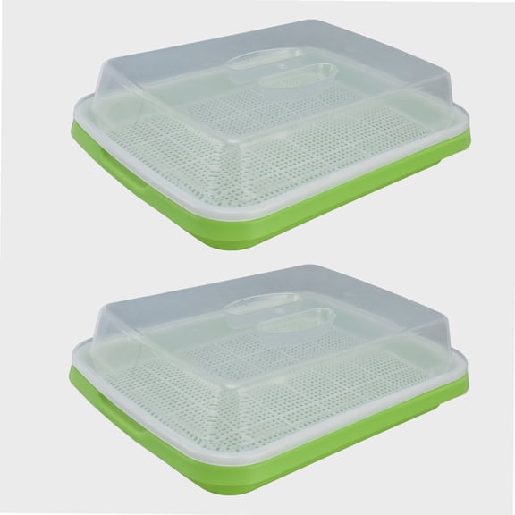 2 Set Seed Sprouter Tray ,Plastic Nursery Tray Seed Germination Tray Healthy Wheatgrass Seeds Grower Storage Trays for Garden Home Office