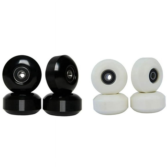 2 Set Skateboard Wheels with Bearings 52X30mm Street PU Wheels Skateboard Parts Cruiser Longboard Wheels, Black & White
