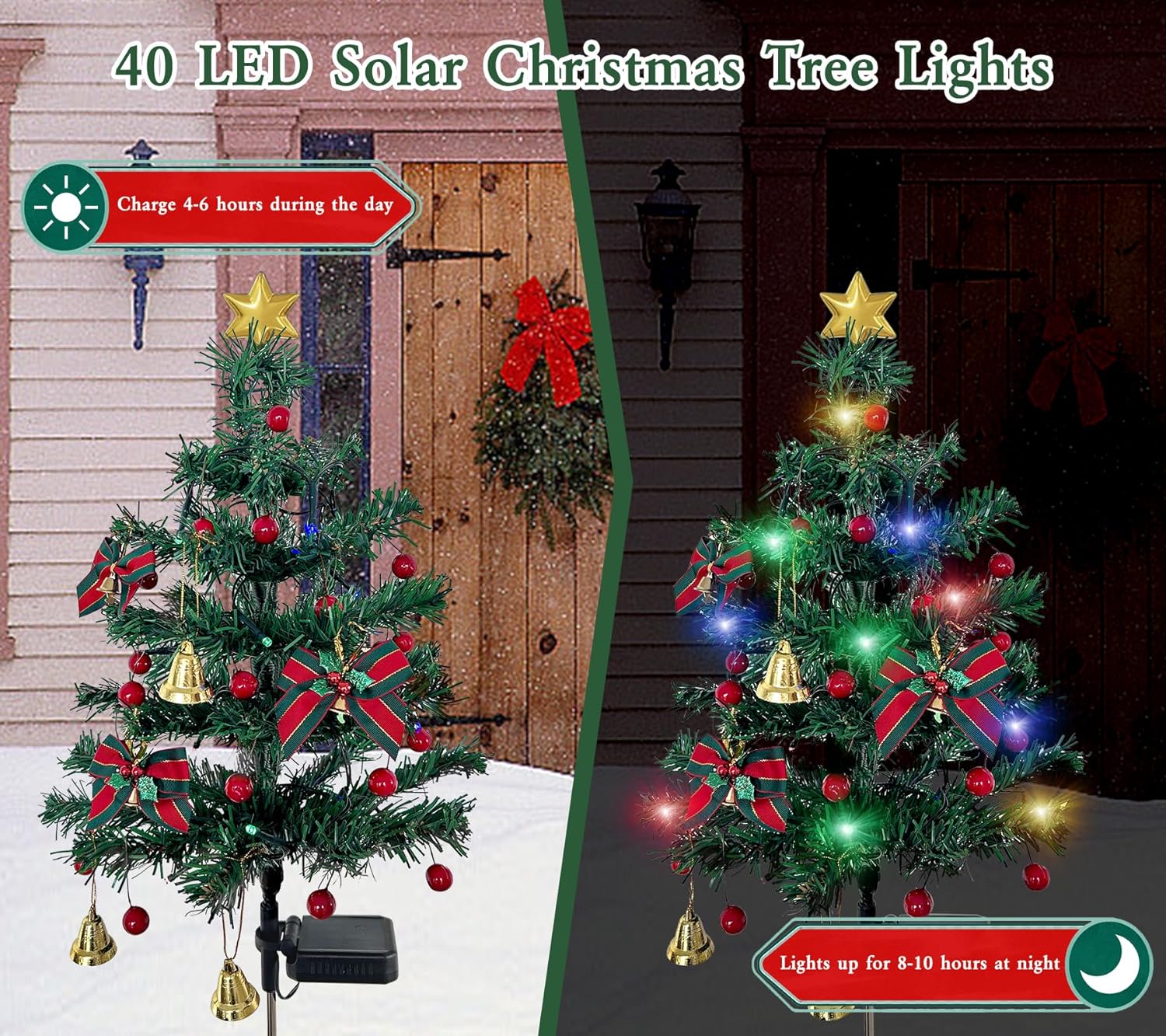 Solar Christmas Tree Light Solar Powered Small Christmas Tree for