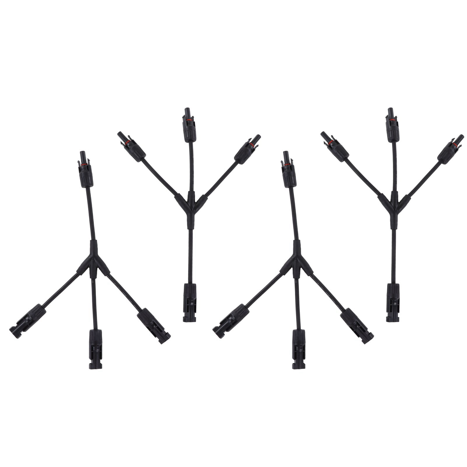2-Set Solar Panel Photovoltaic Y-Branch Parallel Cable - PV Adapter Cable Wire with Male & Female Connectors, IP67 Rated, 1000VDC