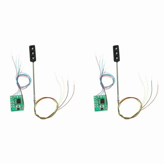 2 Set Traffic Light Signal HO OO Scale LED Model Architecture Train Railroad Crossing Walk Street + Circuit Board