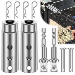 2 Set Trailer Jack Drill Adapter 1 inch Drive Socket Adapter with 1/2 inch Ratchet Wrench Interface Stainless Steel Lift Helper for RV Trailer