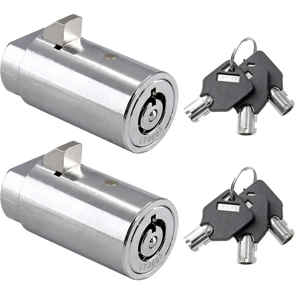 2 Set Vending Machine Lock and Key (Keyed Alike), High Security Tubular Keyway Soda Machine Locks