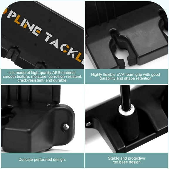 2 Set Vertical Fishing Rod Holders for Garage, Wall Mounted Storage Rack for 12 Rods