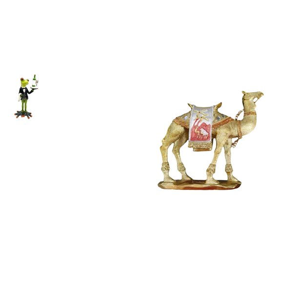 2 Set Waiter Frog Camel Statue Desk Ornament Resin Material for Home Bookshelf Office Display