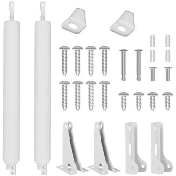 2 Set White Screen Door Closers, Storm Door Closer Heavy Duty Screen Door Shock Adjustable Cushion Speed Screen Door Pneumatic Closer, Screen Security Doors Storm Door Shocks Smooth Door Closer