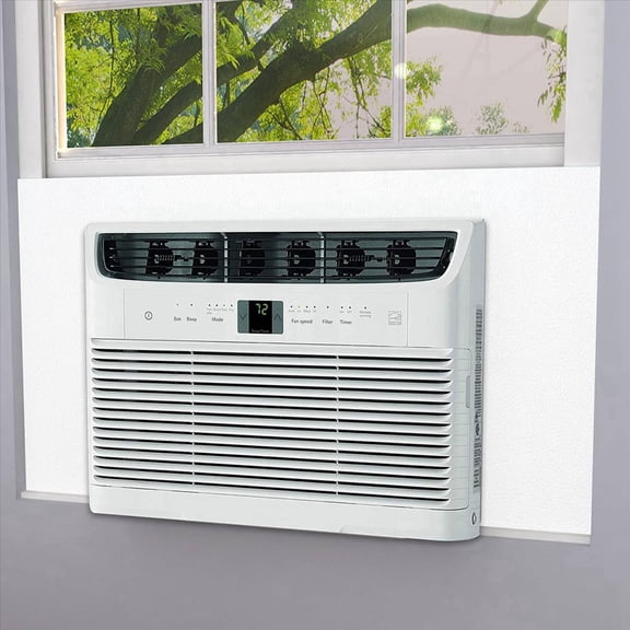 2 Set Window Air Conditioner Side Panels with Frame, Adjustable Insulation AC Side Panel Frame Included