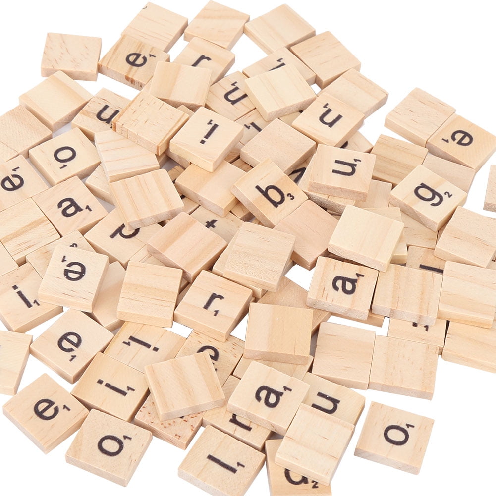 2 Set Wood Tiles Letters Wood Tiles Puzzle Blocks Crafts Educational