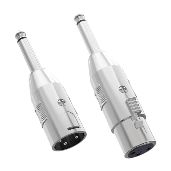 2 Set XLR to 635mm Quarter Inch Audio Adapter Converter Durable Metal for Musicians Studio Performance