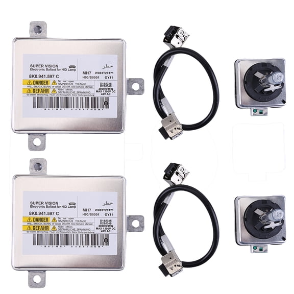 2 Set Xenon Headlight Ballast Control Unit Module with D3S Bulb Compatible for Porsche Macan 2015-2018, Replaces 99161832303