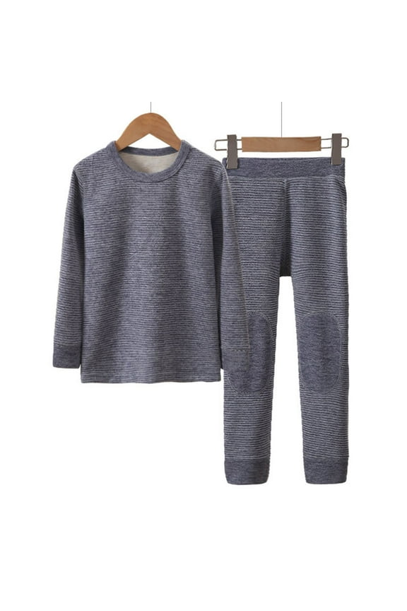 2 Set Youth Kids' Thermal Underwear Set Compression Shirt Leggings Pants Kids Base Layer Cold Weather Blue 5-6 Years