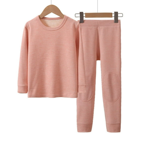 2 Set Youth Kids' Thermal Underwear Set Compression Shirt Leggings Pants Kids Base Layer Cold Weather Pink 6-7 Years