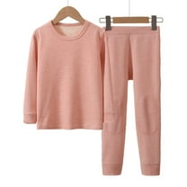 2 Set Youth Kids' Thermal Underwear Set Compression Shirt Leggings Pants Kids Base Layer Cold Weather Pink 6-7 Years