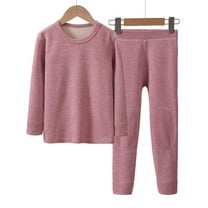 2 Set Youth Kids' Thermal Underwear Set Compression Shirt Leggings Pants Kids Base Layer Cold Weather Size 8-10 Years