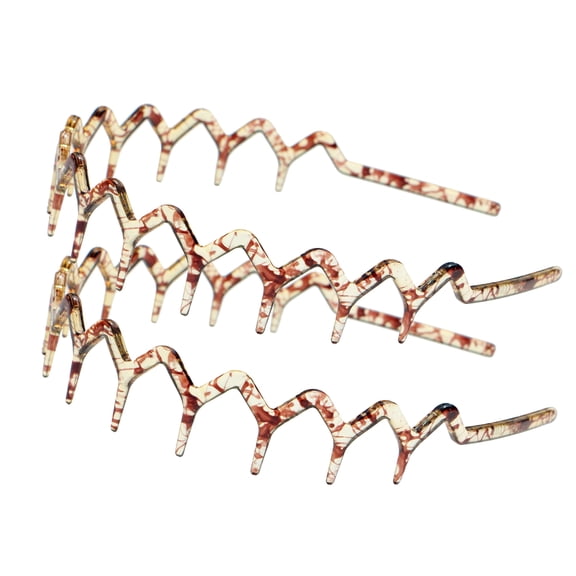 2 Set of Zig Zag Headbands for Women Men, Plastic Sharks Tooth Hair Comb Headband (2 Light-Amber Color), Hair Accessories for Women & Men Washing Face