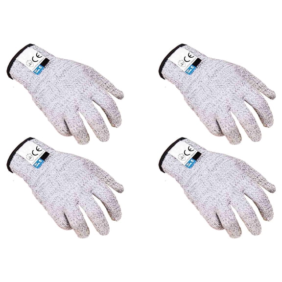 2 Set of 5 Cut-Proof Wire Gloves Kitchen Woodworking Glass Cut-Proof Stab- Gloves M,2 x Pair Stab resistant gloves,black