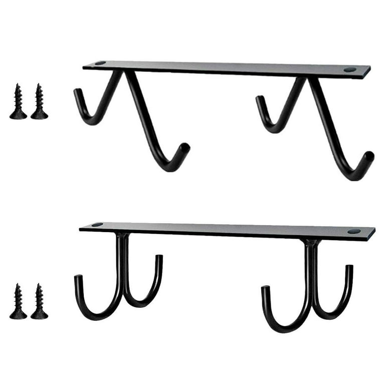 Metal Hook Rack Cups (set Of 2), Under Shelf Hanging Cups