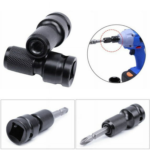 2 Sets 1/2" Square Female Drive To 1/4" Hex Shank Socket Converter Adapter