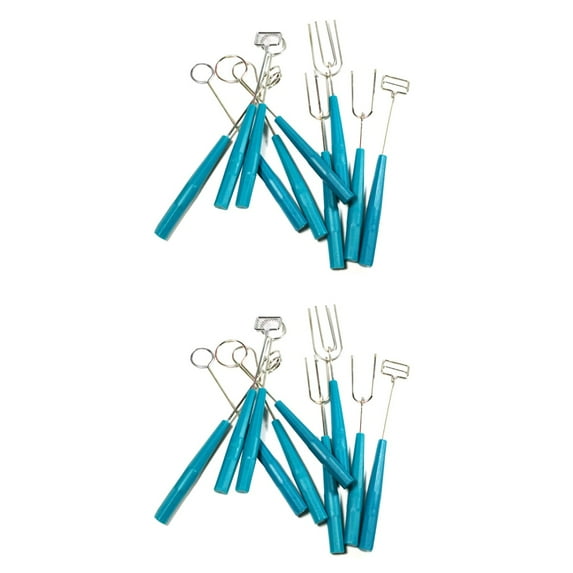 REOFLYUP Chocolate Forks Blue Stainless Steel Baking Supplies Home Use 2 Sets of 10Pcs 7.9*0.8In
