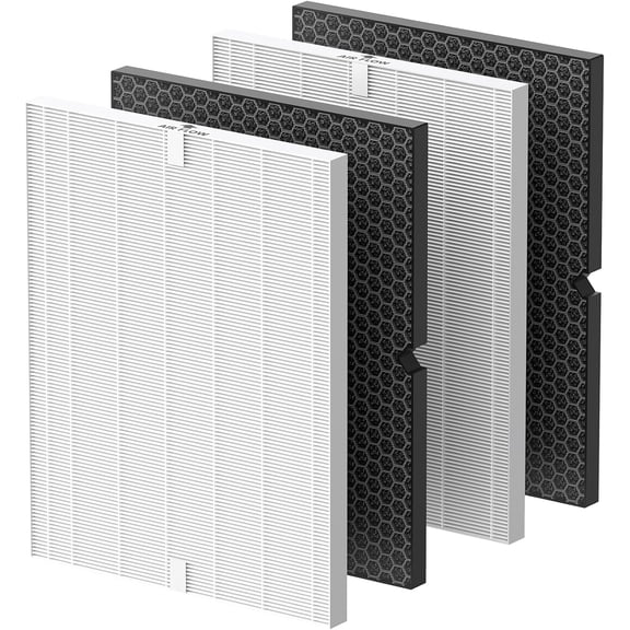 2 Sets 116130 HEPA Replacement Filter H for 5500-2 Plasmawave Air Purifier and Models AM80, Includes 2 Pack Ture HEPA Filters + 2 Pack Activated Carbon Pre-Filters