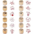 thumbnail image 1 of 2 Sets 12PCS Wooden Stamps Wooden Rubber Stamps Thank You Stamps Happy Birthday Stamps for Thank You Letters Birthday Card Making Scrapbooking and Crafts Diameter: 3cm, 1 of 7