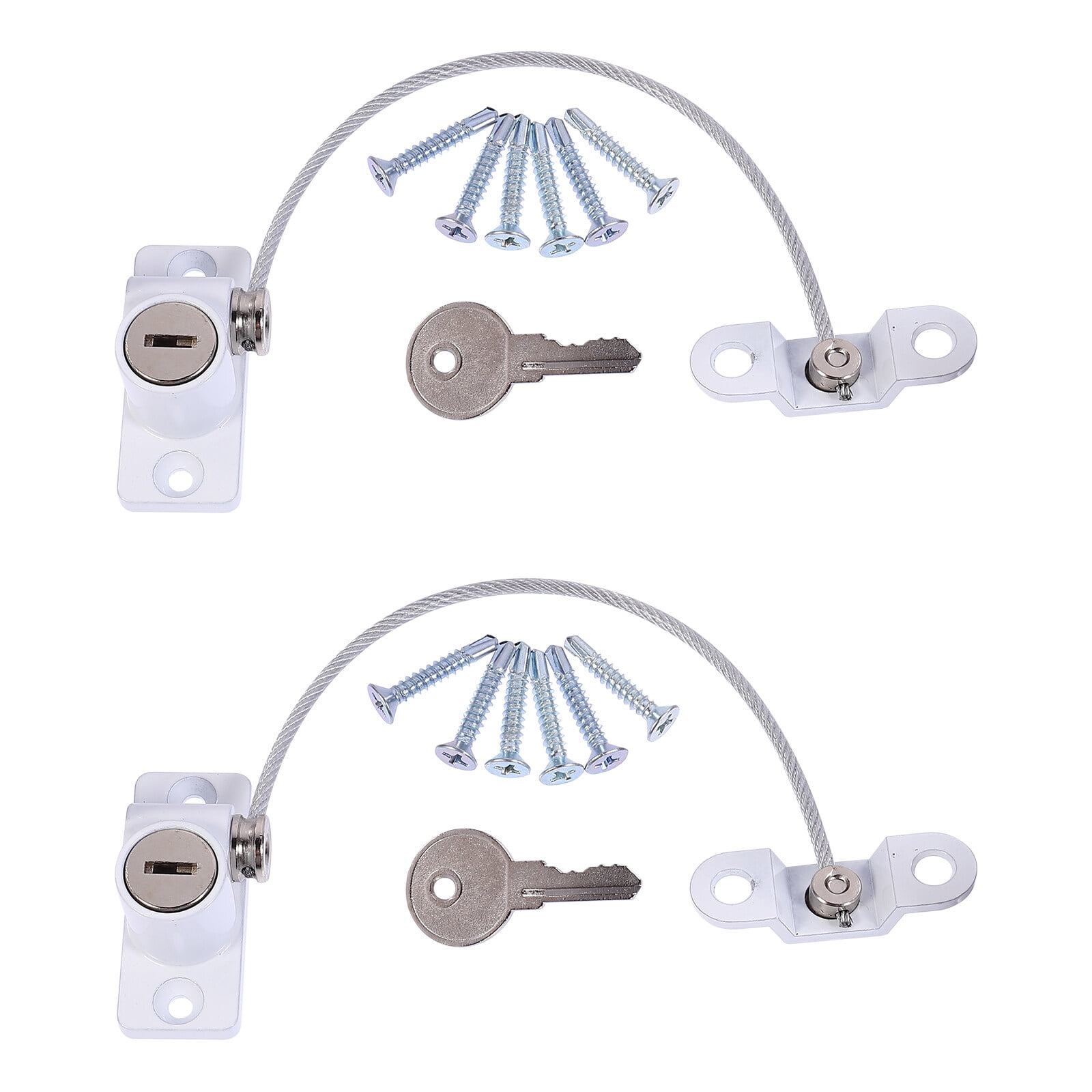2 Sets/12pcs Practical Window Lock Child Security Cable Lock Safety