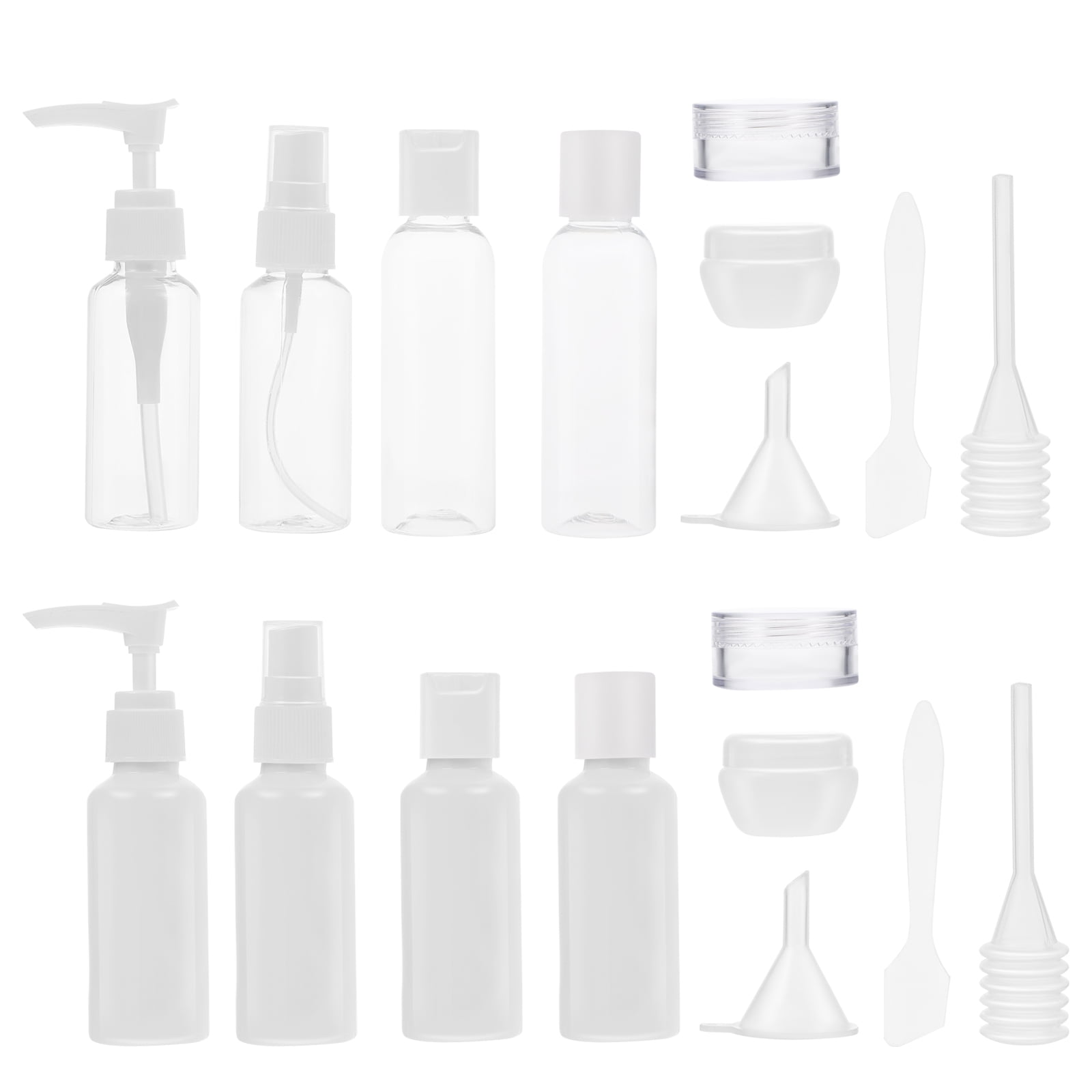 2 Sets 12pcs Travel Bottles Cosmetics Dispenser Bottles (White