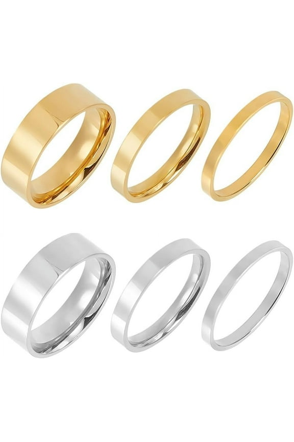 2 Sets 18k Gold Plated Rings for Women Stackable Rings Silver Gold Stacking Rings Thumb Rings Eternity Wedding Lovely Friendship Ring Mothers Day Anniversary Graduation Birthday Gifts Colorful