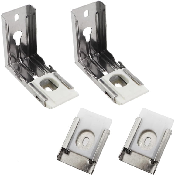 2 Sets 2.8x1.2inch Silver Metal Vertical Blind Mounting Bracket Replacement Mounting Hardware for Interior and Exterior Zebra Roller Blinds and Soft Screen Shades