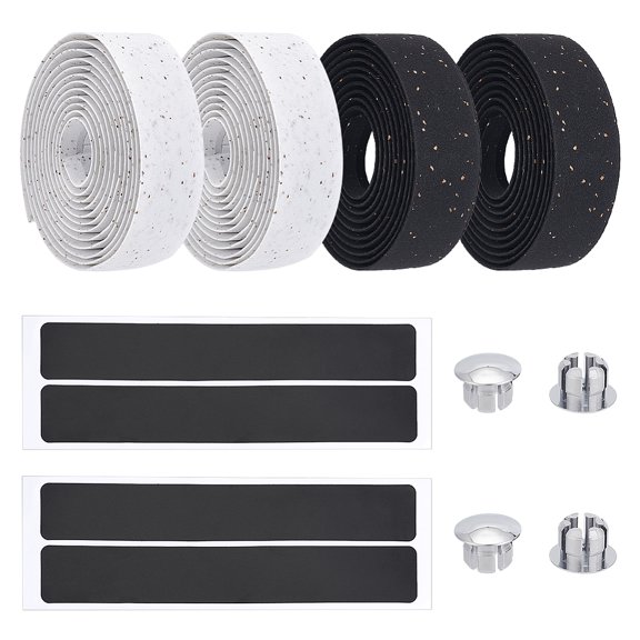 2 Sets 2 Colors PU Leather Bicycle Handlebar Tape Bike Handle Wrap Mixed Color 1 set/color