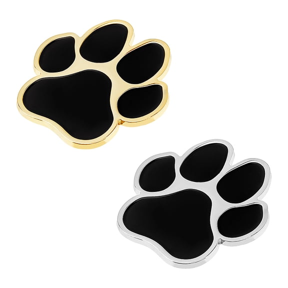 2 Sets 2 Colors Self Adhesive Alloy Cat Stickers Bear Paw Print Mixed Color 64.5x60x2.5mm 1 set/color for DIY
