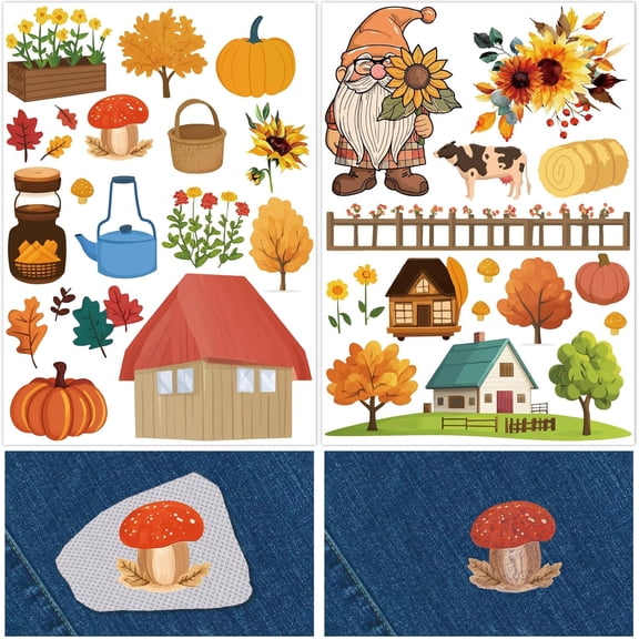 2 Sets 2 Style Autumn PVA Cloth Water-soluble Embroidery Drawing Sketch Mixed Shapes 297x210mm 1pc/style