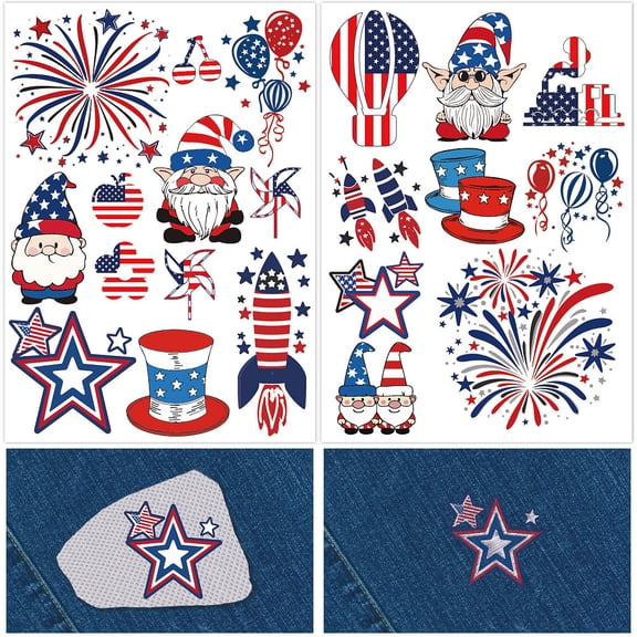 2 Sets 2 Style PVA & Cloth Water-soluble Embroidery Drawing Sketch Gnome 297x210mm 1pc/style