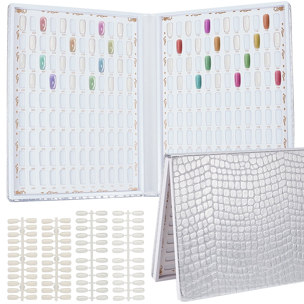 2 Sets 2 Styles Plastic False Nail Nail Art Decoration AccessoriesSilver Nail: 170~183x60~60x2~3mm 1 set/style