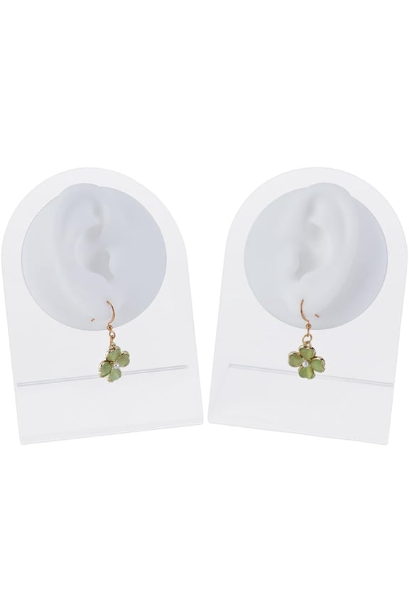 2 Sets 2 Styles Soft Silicone Ear Displays Mould Earrings Ear Stud Display Teaching Tools for Piercing Suture Acupuncture Practice White 6.4x2.5cm 1 set/style