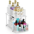 thumbnail image 1 of 2 Sets of 2 Tier Metal Under Sink Organizer for Bathroom, Kitchen, Strong Steel Mesh Sliding Drawers for Under Sink, Under Cabinet, Closet, Kitchen, Pantry, Bathroom Organizers and Storage, 1 of 6