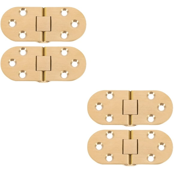 2 Sets 2Pcs Flips Tops Hinges Folding Flips Hinges (Golden)